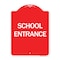 Signmission Designer Series Sign-School Entrance, Red & White Aluminum Architectural Sign, 18" H, RW-1824-24451 A-DES-RW-1824-24451 - alternate 1
